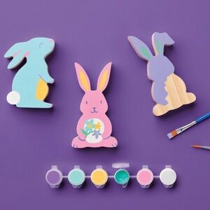 Mondo Llama Wood Bunnies Kit - Multicolor craft activity